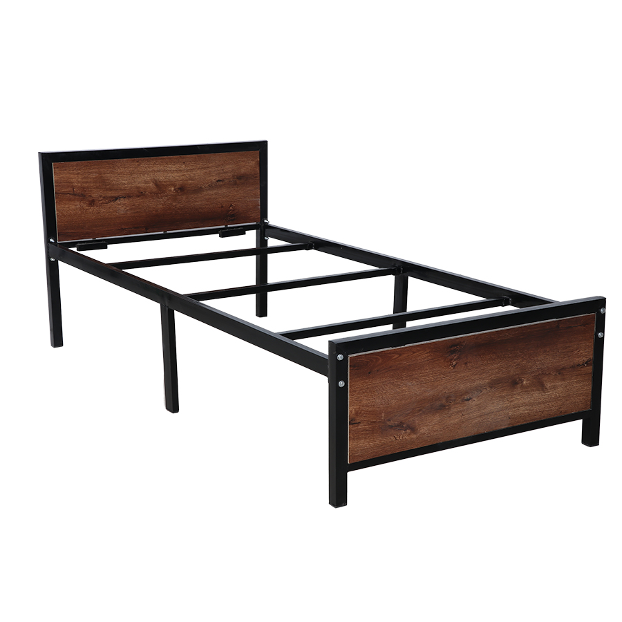 WoodenForge Wooden and Metal Single Bed