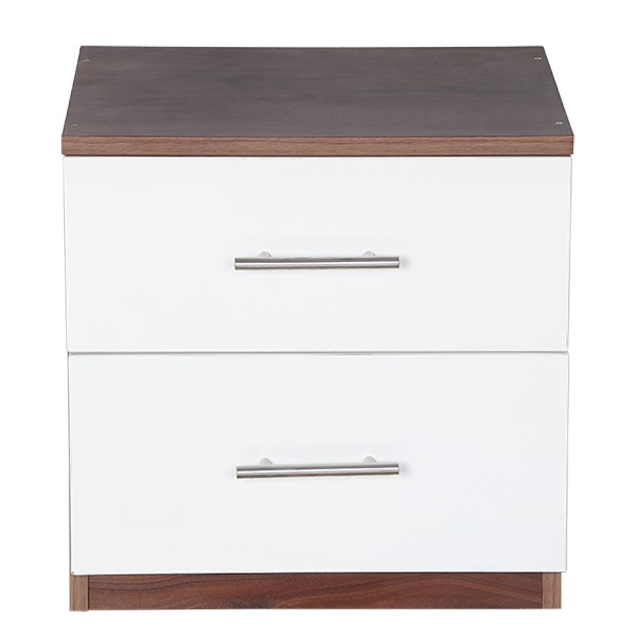 Twilight Bed Side Table (Dark Walnut & Frosty White)-2