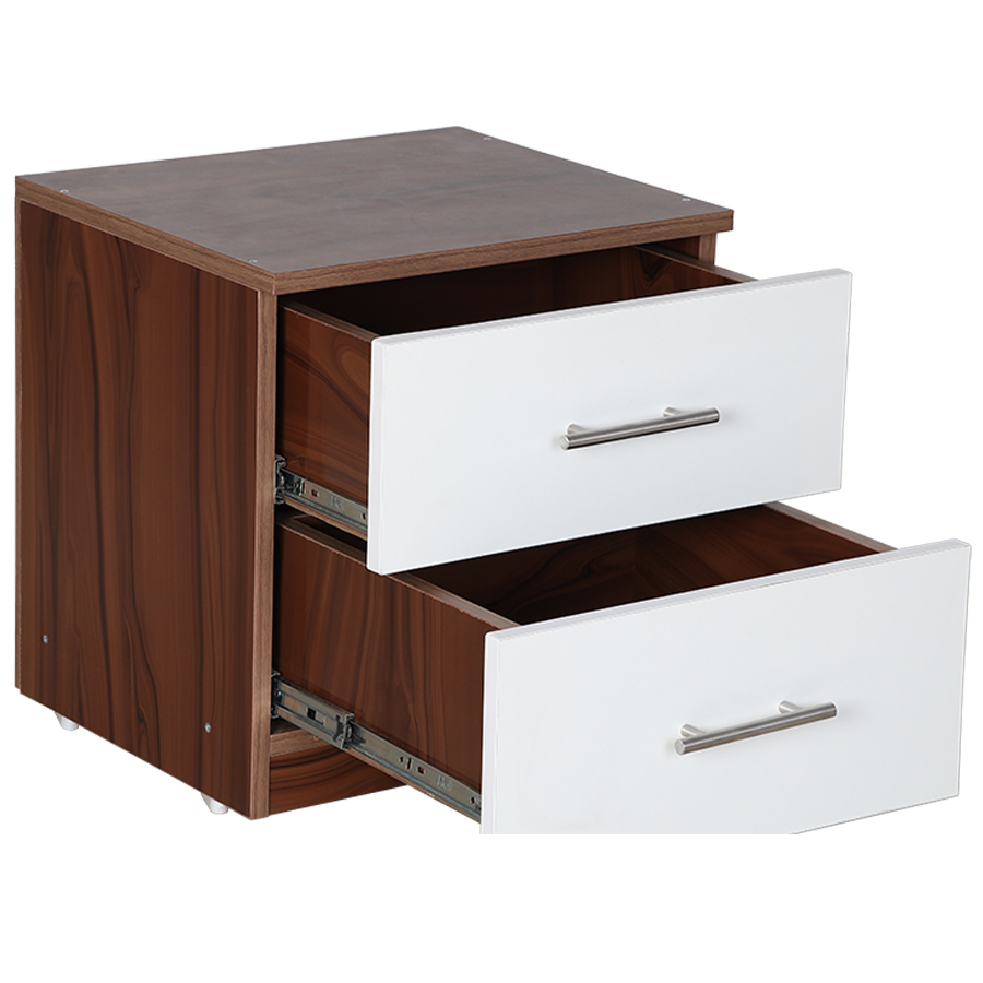 Twilight Bed Side Table (Dark Walnut & Frosty White)-2
