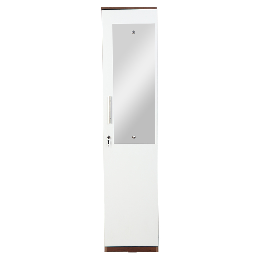 Eleganza 1 Door Wardrobe (Dark Walnut & Frosty White)-2