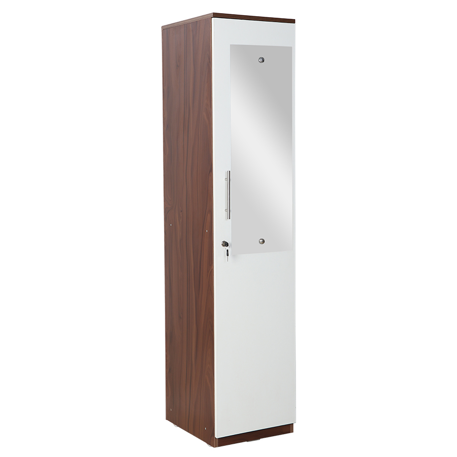 Eleganza 1 Door Wardrobe (Dark Walnut & Frosty White)-2