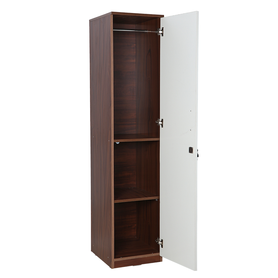 Eleganza 1 Door Wardrobe (Dark Walnut & Frosty White)-2