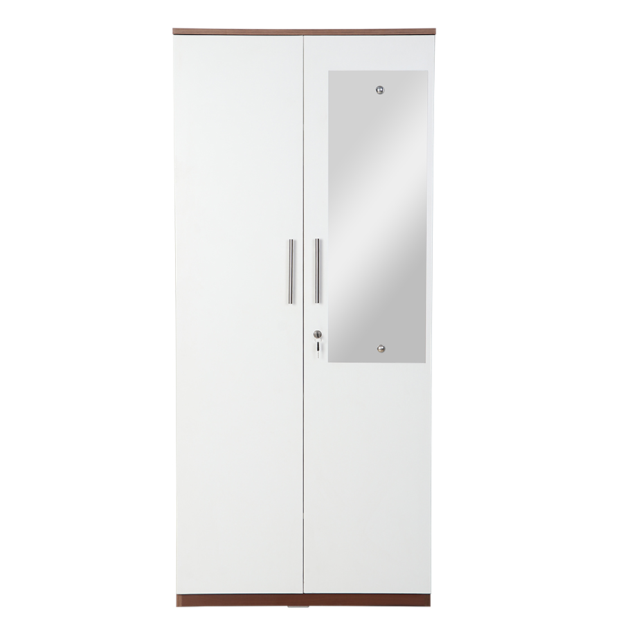 Eleganza 2 Door Wardrobe (Dark Walnut & Frosty White)-2