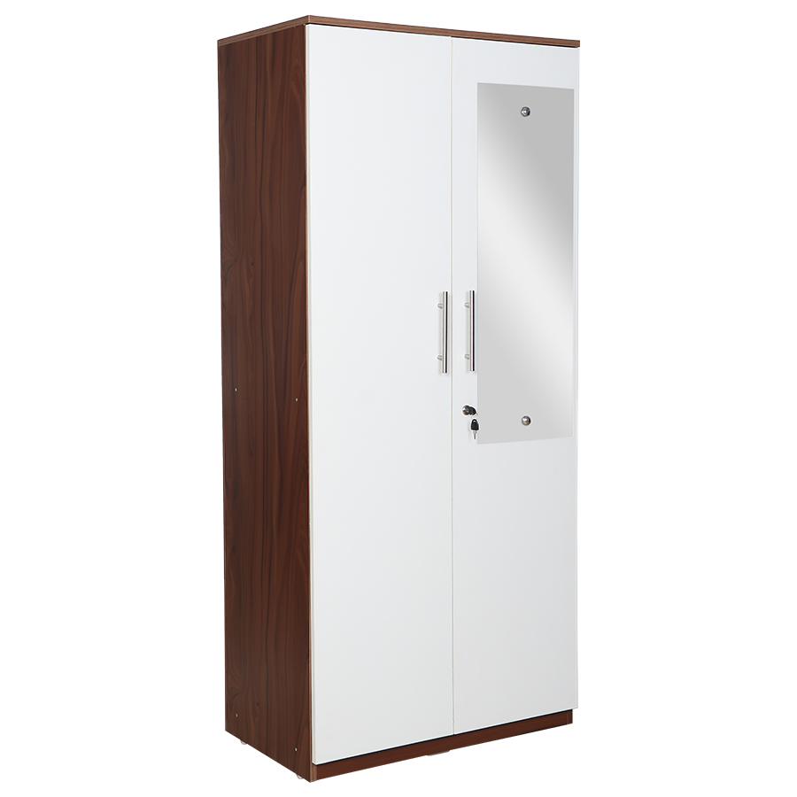 Eleganza 2 Door Wardrobe (Dark Walnut & Frosty White)-2