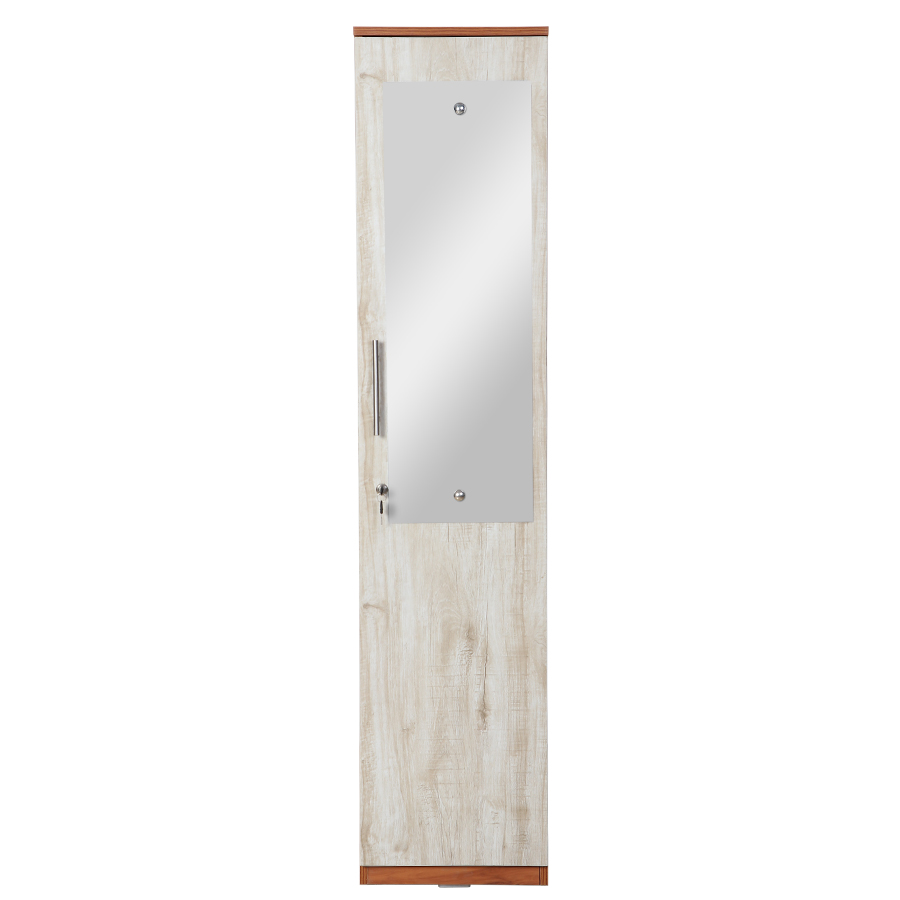 Stylaire 1 Door Wardrobe (Natural Teak & Russian White)