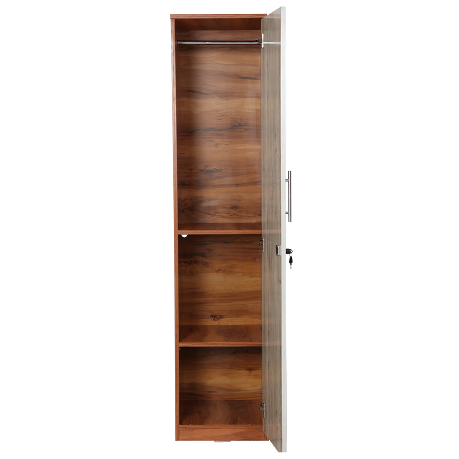 Stylaire 1 Door Wardrobe (Natural Teak & Russian White)