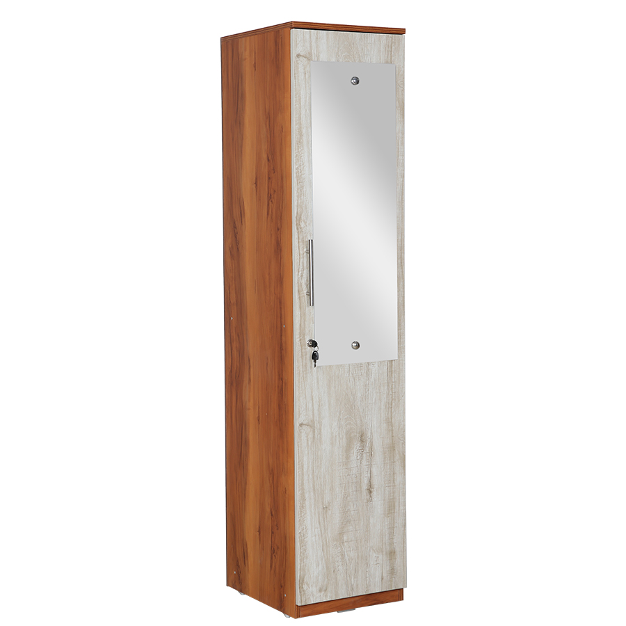 Stylaire 1 Door Wardrobe (Natural Teak & Russian White)