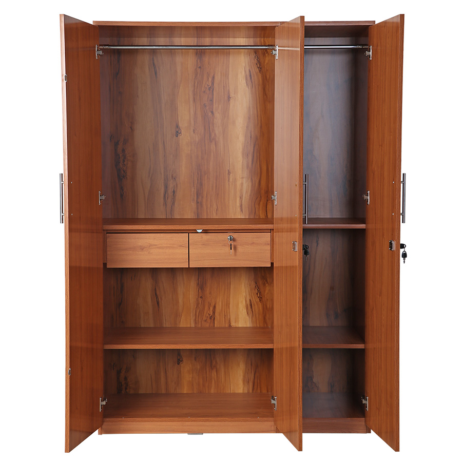 Velora 3 Door Wardrobe (Light Walnut)-2