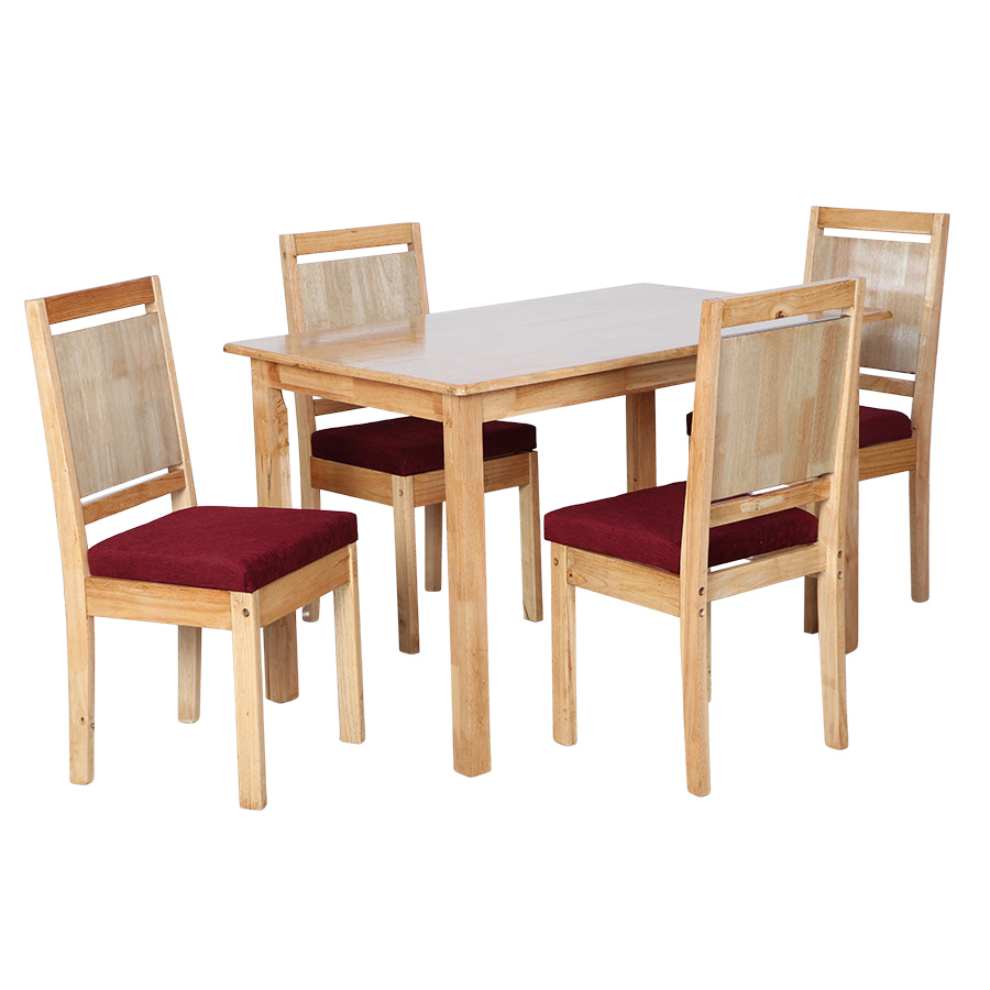 AristoWood Dining Set 4 Seater (Burgundy)