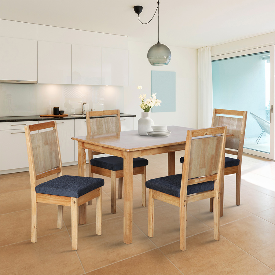 AristoWood Dining Set 4 Seater (Ash Grey)