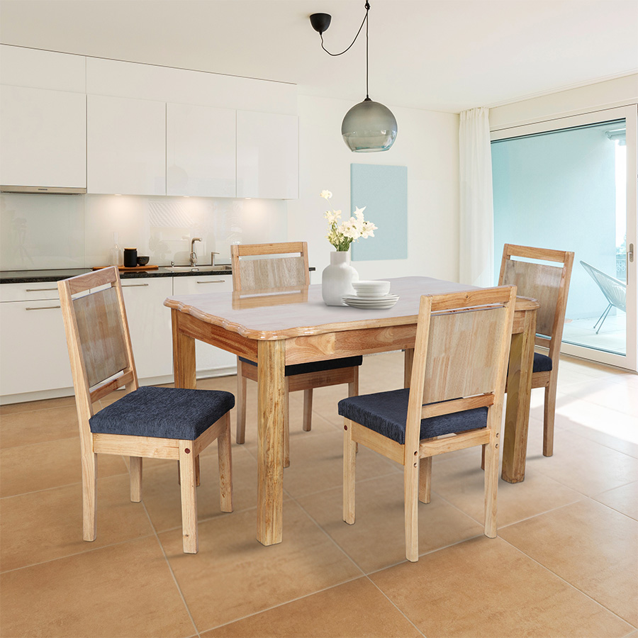 Oakwood Dining Set 4 Seater (Ash Grey)