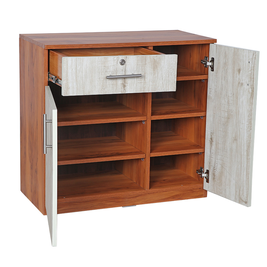 KickCove Shoe Rack (Natural Teak & Russian White)