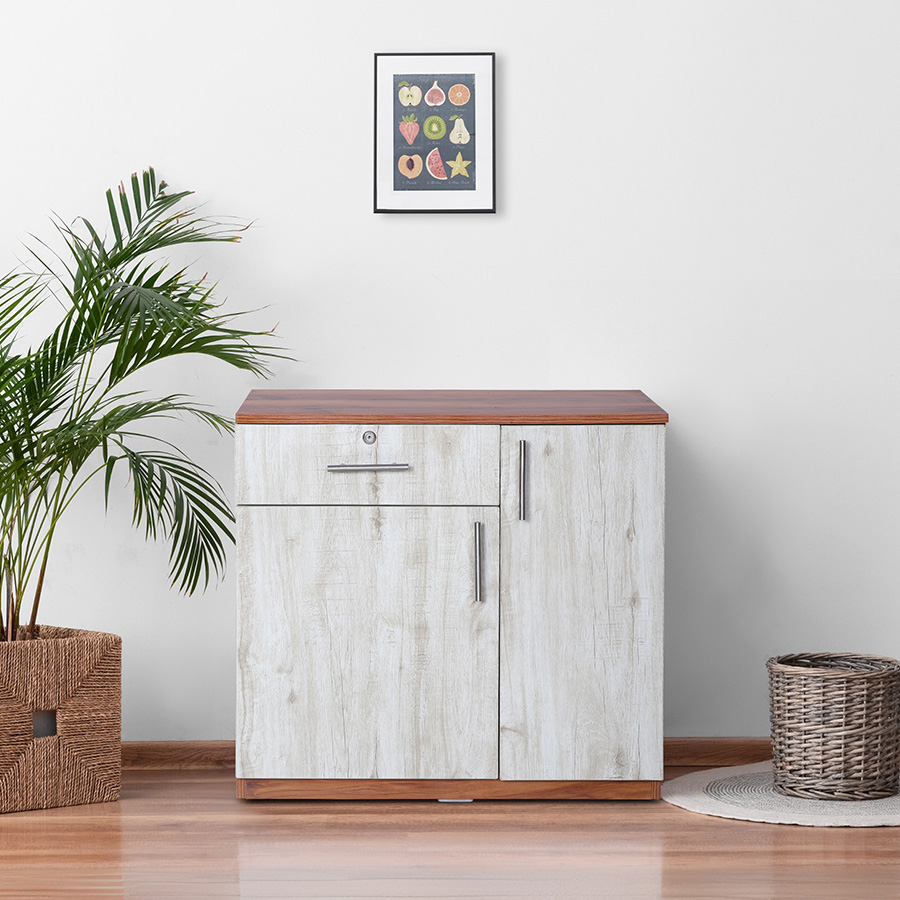 KickCove Shoe Rack (Natural Teak & Russian White)