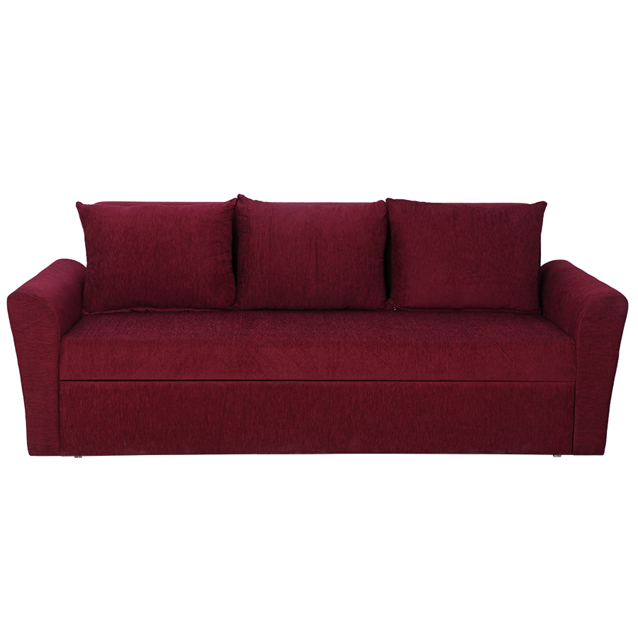 PureRest Fabric Sofa Cum Bed 3 Seater (Burgundy)