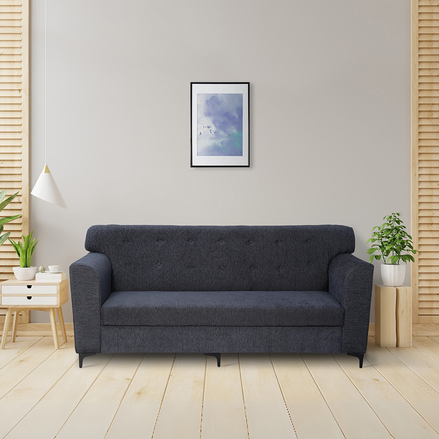 RestNest Fabric Sofa 3 Seater (Ash Grey)
