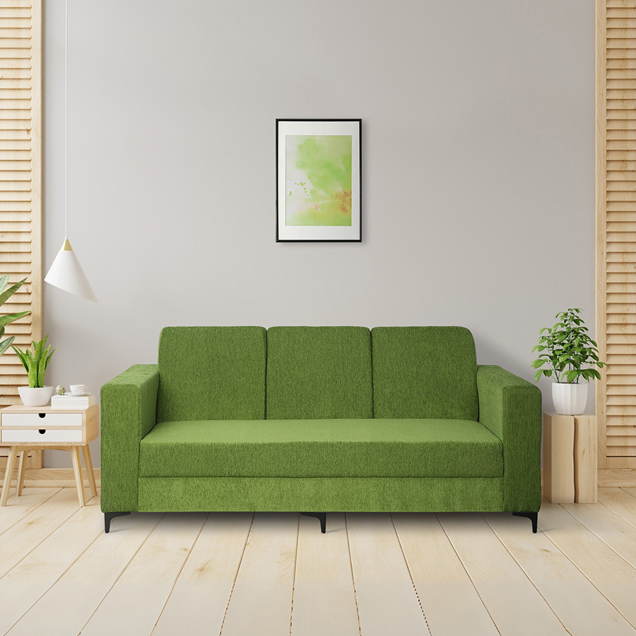 CloudCouch Fabric Sofa 3 Seater (Green)