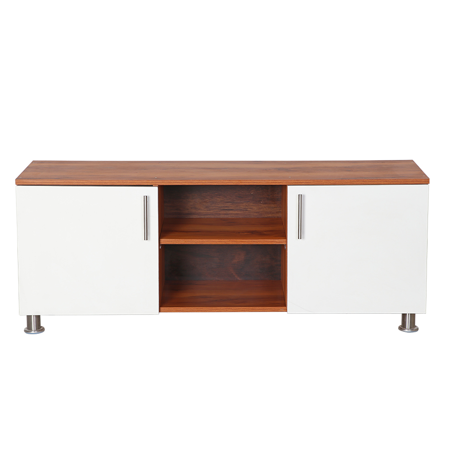 LuxeView TV Unit (Natural Teak & Frosty White)