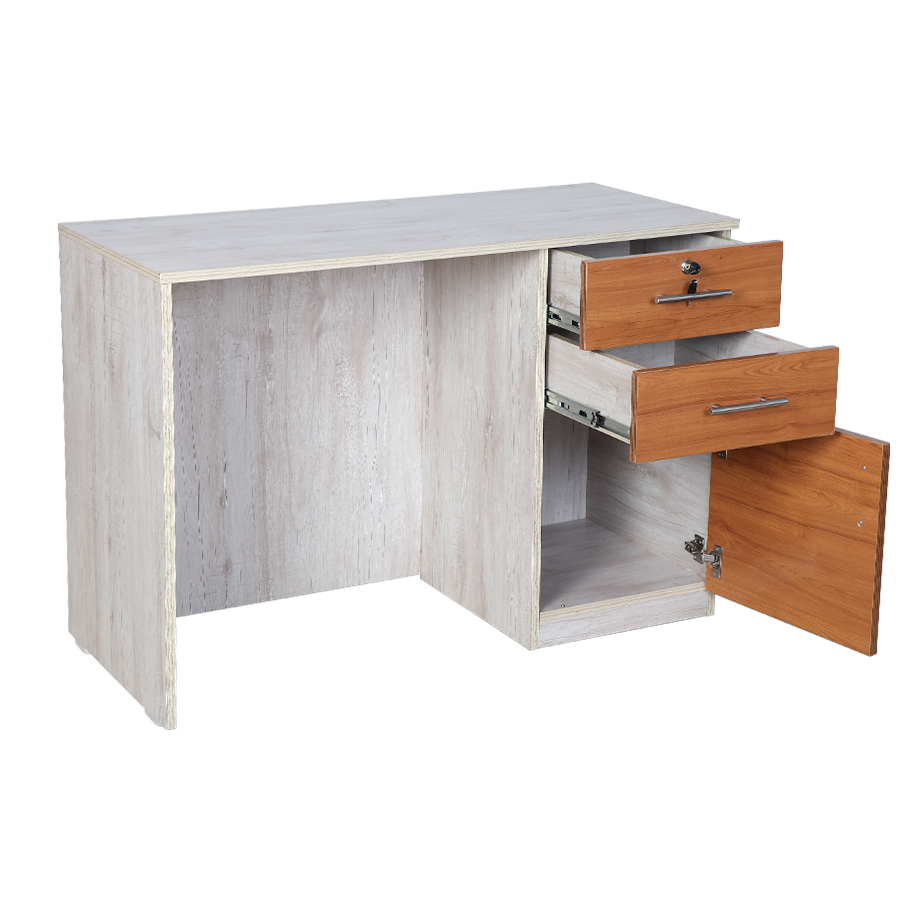Writo Study Table (Russian White & Natural Teak)-2