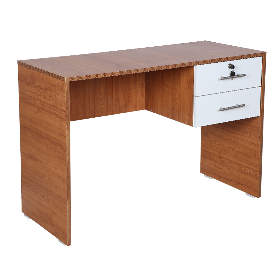 Desky Study Table (Light Walnut & Frosty White)-2